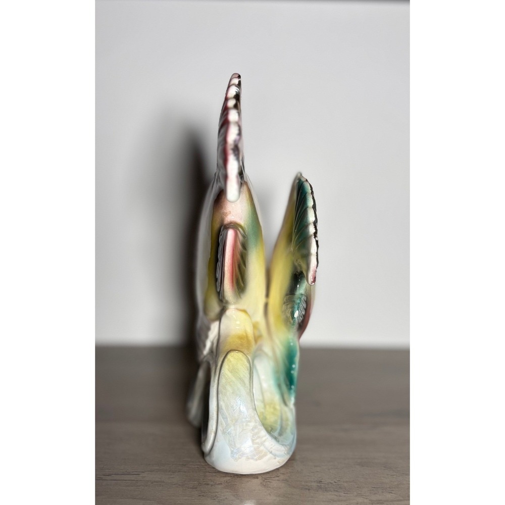 Vintage Ceramic Double Fish Figurine Japan Hand Painted Tropical MCM - Picture 4 of 6